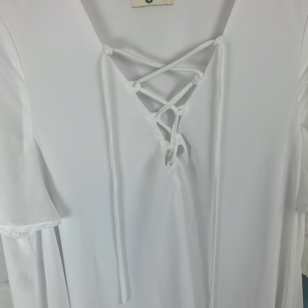 Show Me Your MuMu Rancho Vista White Tunic Dress M - Picture 3 of 6